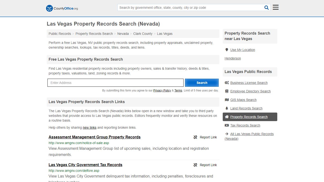 Las Vegas Property Records Search (Nevada) - County Office